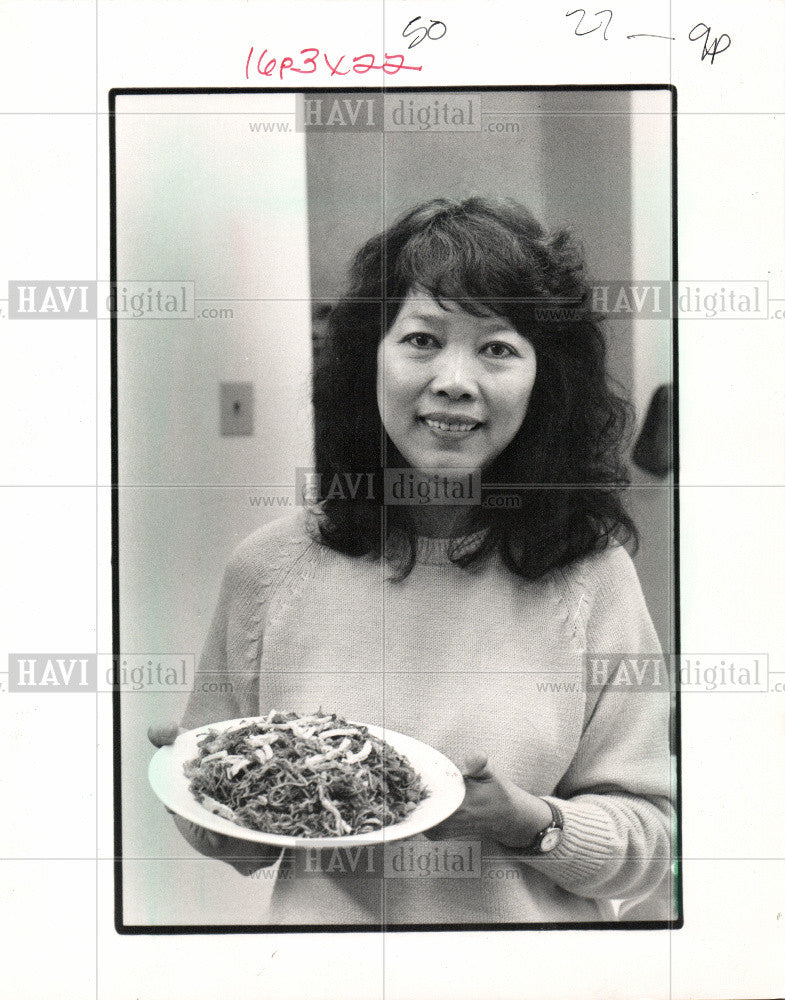 1989 Press Photo Babs Gan dish Beehoon Goren noodles - Historic Images