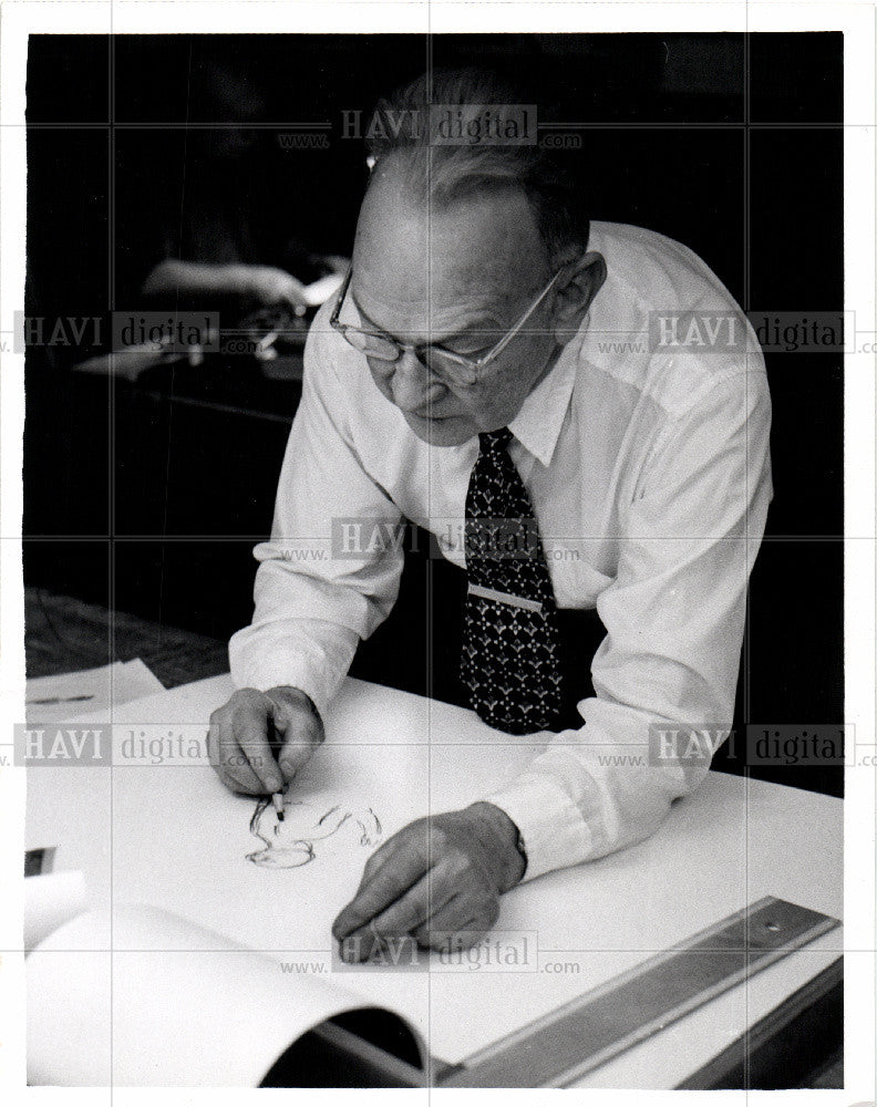 1958 Press Photo Roy Goufe 1958 drawing 1958 - Historic Images