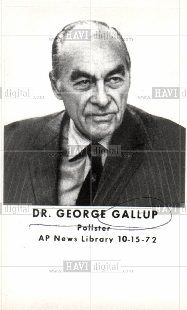 1972 Press Photo George Horace Gallup Pollster Survey - Historic Images