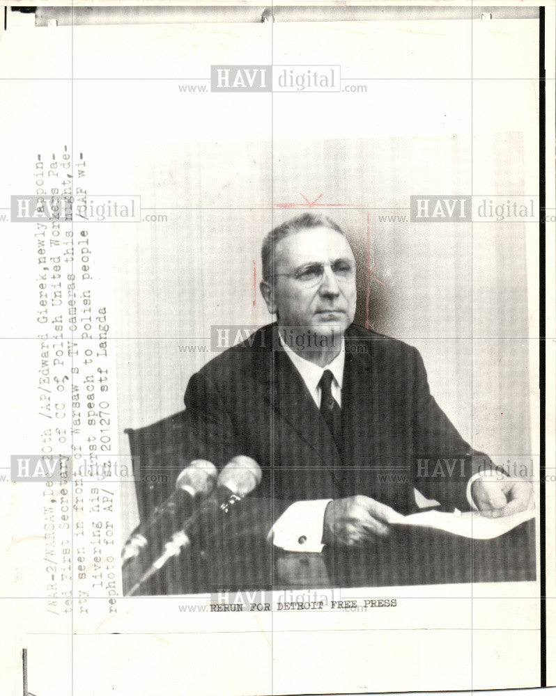 Press Photo Edward Gierek Secretary - Historic Images