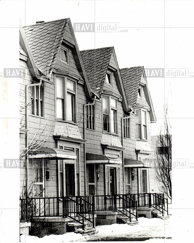 1981 Press Photo Row houses historic Corktown - Historic Images