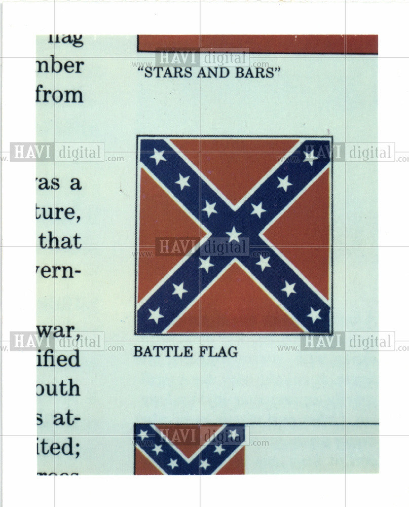 1986 Press Photo Confederate Battle Flag Civil War CSA - Historic Images