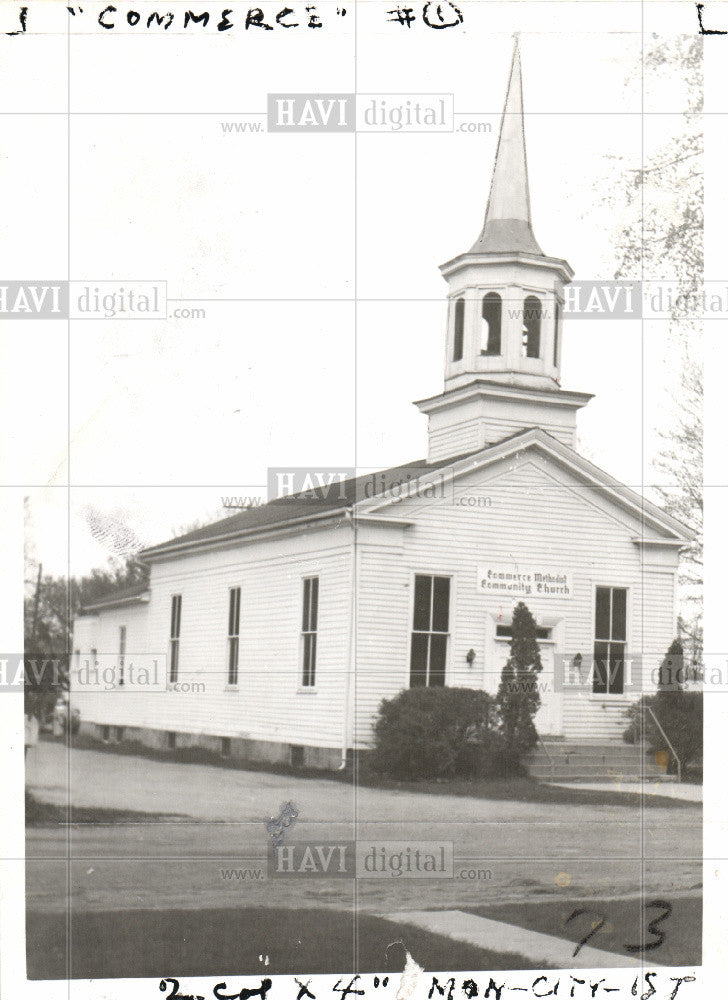 1957 Press Photo Commerce Methodist Church Michigan MI - Historic Images