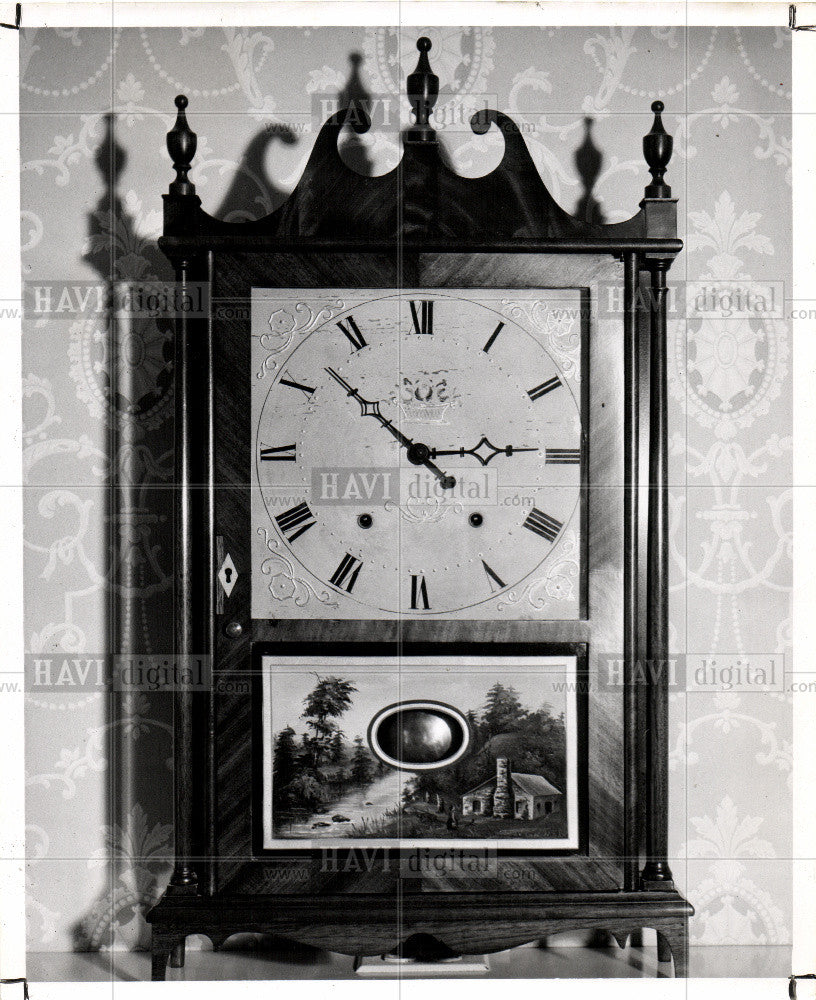 1950 Press Photo terry pillars scroll clock prize foote - Historic Images