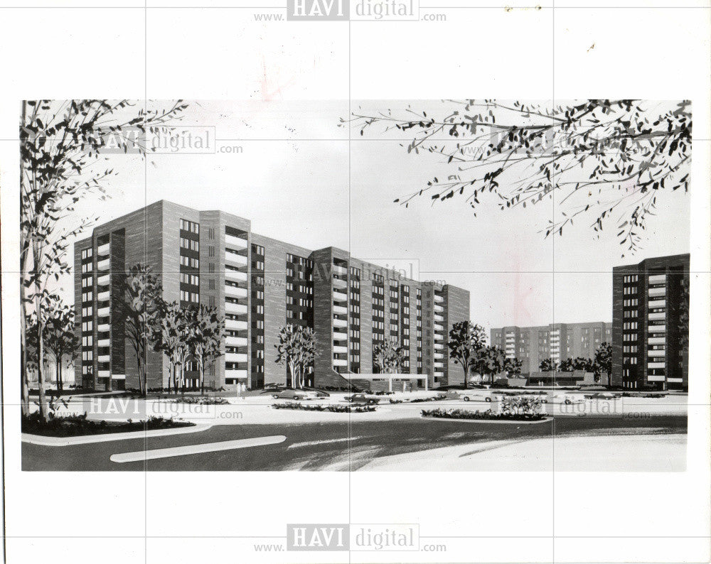 1974 Press Photo Parkview Towers Warren Condominium - Historic Images