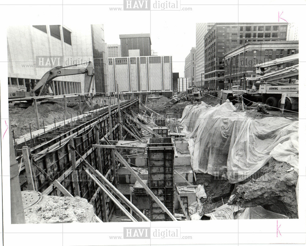 1986 Press Photo Cobo Hall Construction - Historic Images