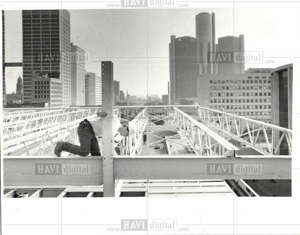 1986 Press Photo Derrick Green, Cobo Hall, addition - Historic Images