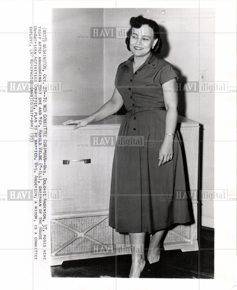 1958 Press Photo Dolores Anderson widow wed chairman - Historic Images