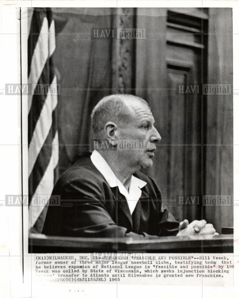 1965 Press Photo Veeck baseball in chicago,Illinois - Historic Images