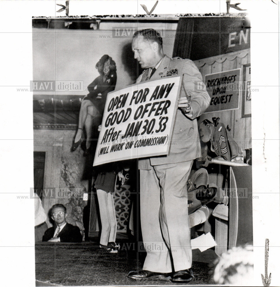 1952 Press Photo General Barry Vaughan President&#39;s aide - Historic Images