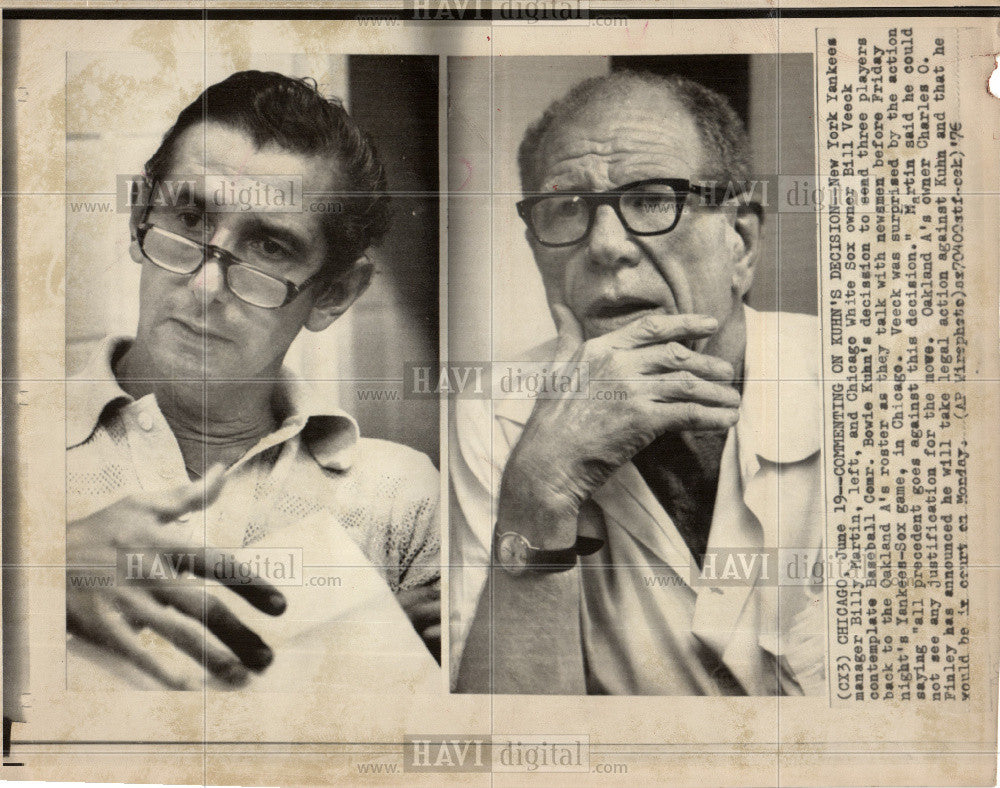 1976 Press Photo Bill Veeck Owner Chicago White Sox - Historic Images