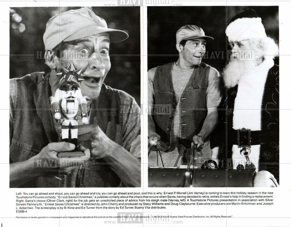 1988 Press Photo Ernest Saves Christmas Jim Varney - Historic Images