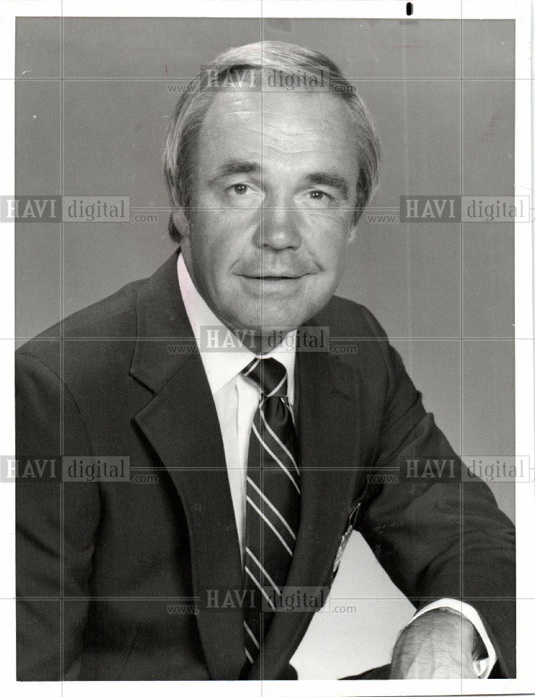 1987 Press Photo Richard Alan &quot;Dick&quot; Enberg sportscaste - Historic Images