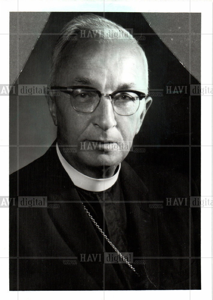 1987 Press Photo Bishop Richard S Emrich Episcopalian - Historic Images