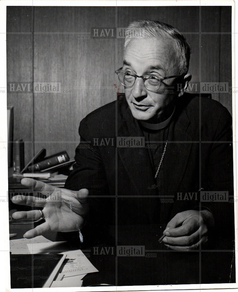 1962 Press Photo Bishop Richard Emrich Episcopalian - Historic Images