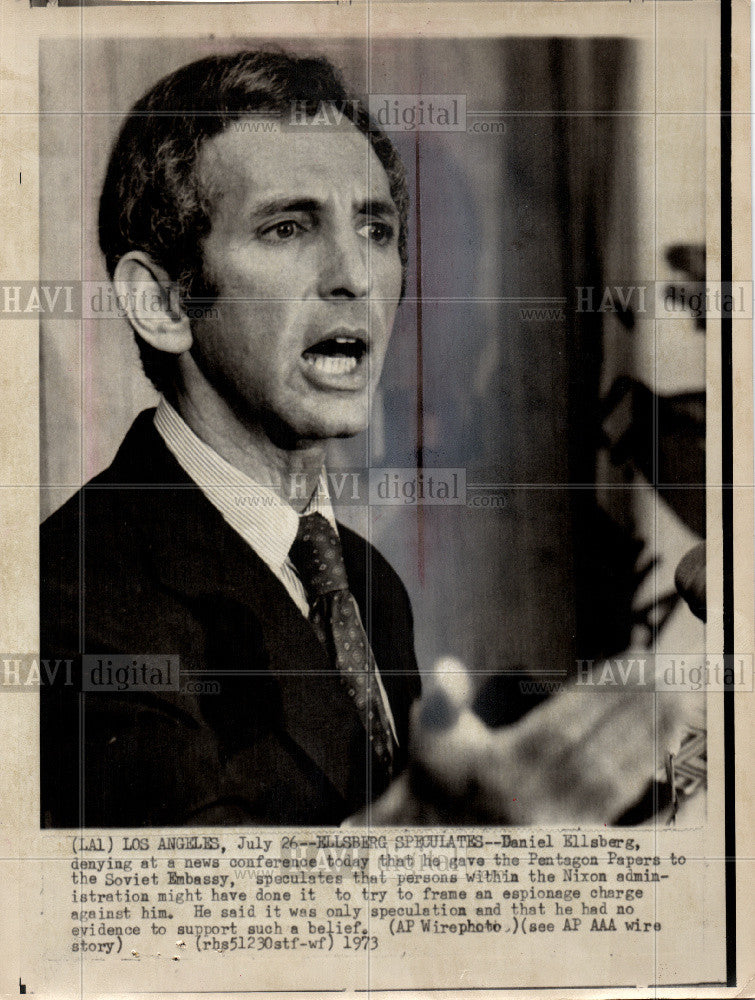 1973 Press Photo Daniel Ellsberg Pentagon Papers RAND - Historic Images