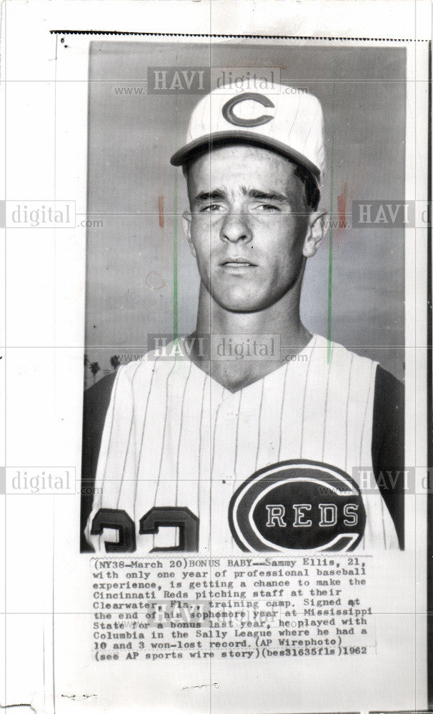 1964 Press Photo Sammy Ellis Reds pitching Clearwater - Historic Images