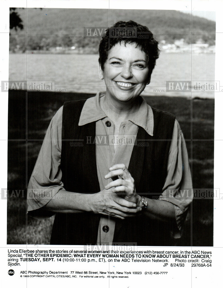 1994 Press Photo Linda Ellerbee, breast cancer special - Historic Images