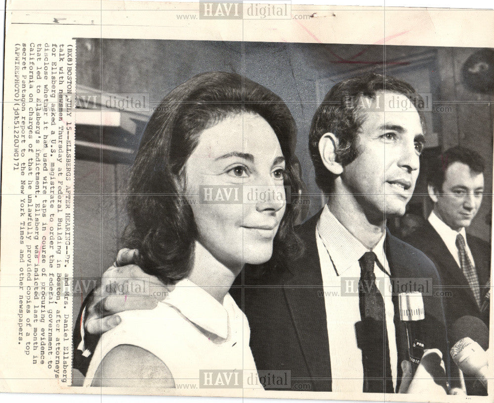 1971 Press Photo Daniel Ellsberg Pentagon report leak - Historic Images