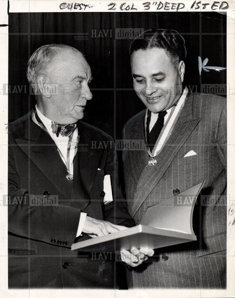 1951 Press Photo Edgar Guest Ralph Bunche - Historic Images