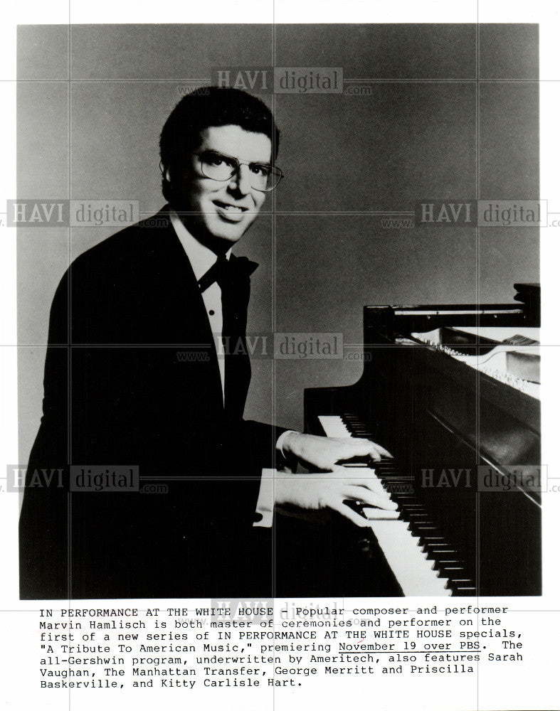 1986 Press Photo Marvin Hamlisch American composer - Historic Images