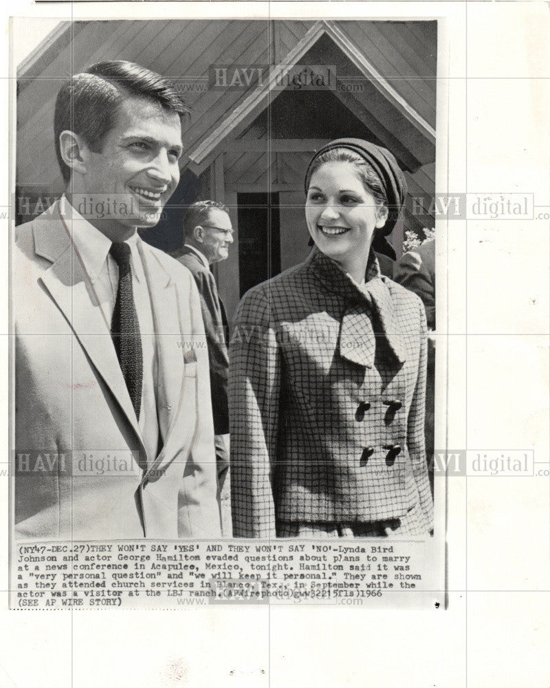 1967 Press Photo George Hamilton actor Lynda Johnson - Historic Images