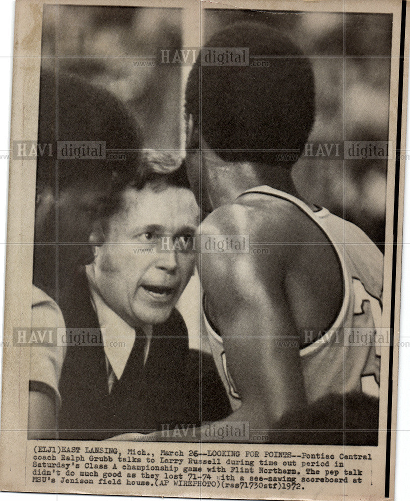 1972 Press Photo Ralph Grubb coach Pontiac Central - Historic Images