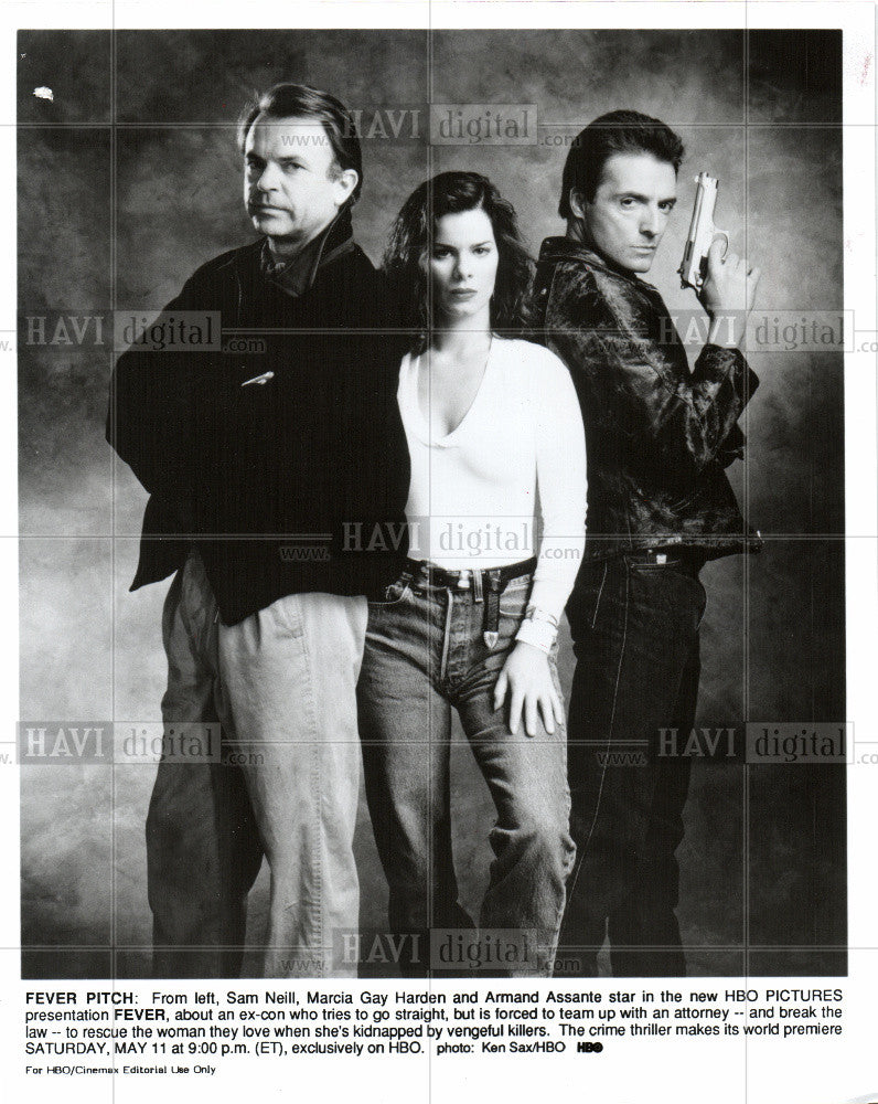 1991 Press Photo Sam Neill Marcia Gay Harden - Historic Images