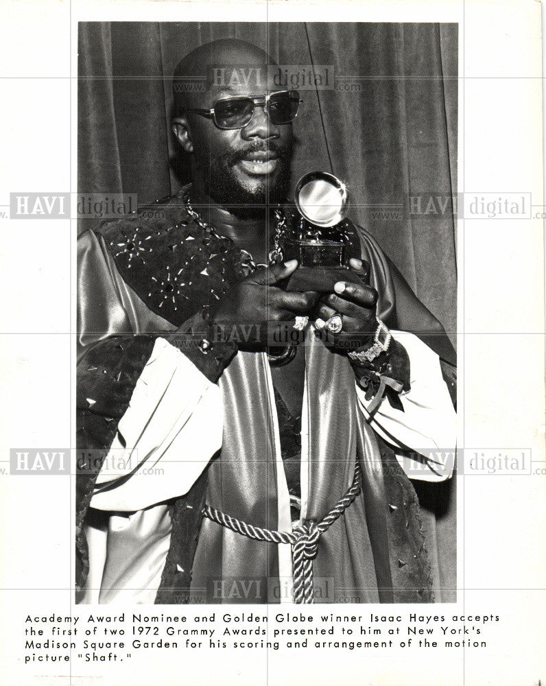 Press Photo Isaac Hayes Grammy Award Shaft actor - Historic Images