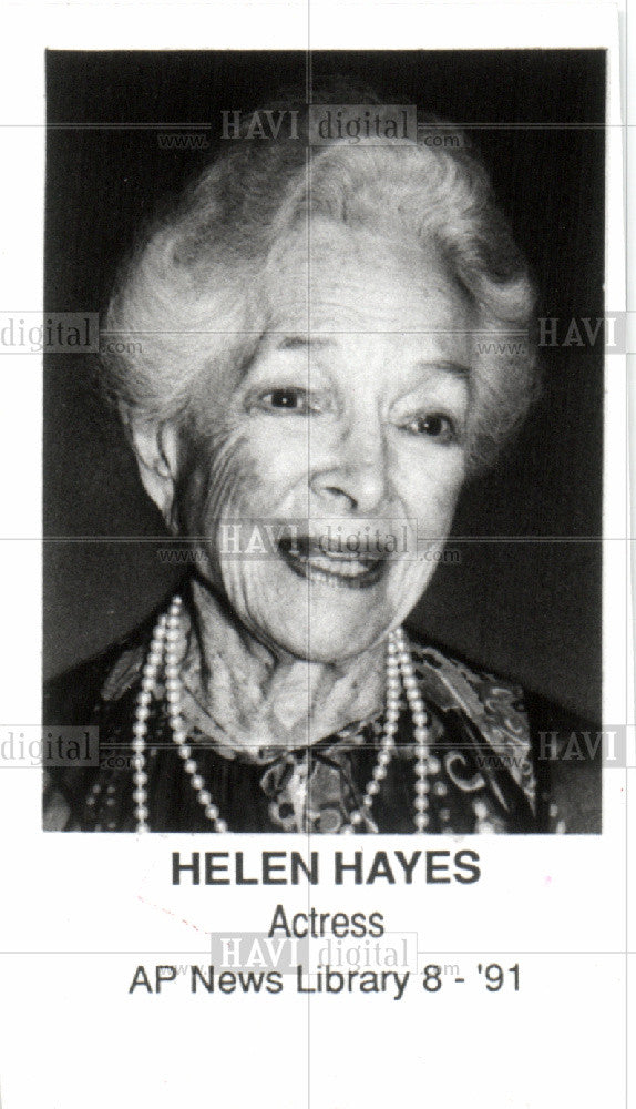 1991 Press Photo Helen Hayes Actress - Historic Images