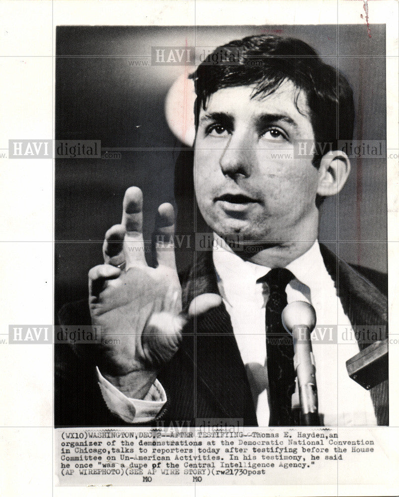 1968 Press Photo Hayden, DNC 1968 Riot, Chicago - Historic Images