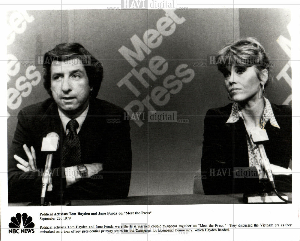 1979 Press Photo Jane Fonda Tom Hayden actress activist - Historic Images