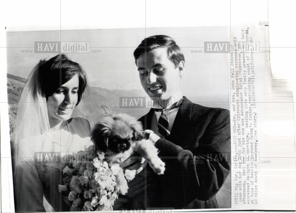 1962 Press Photo Mr. and Mrs. John Fell Stevenson - Historic Images
