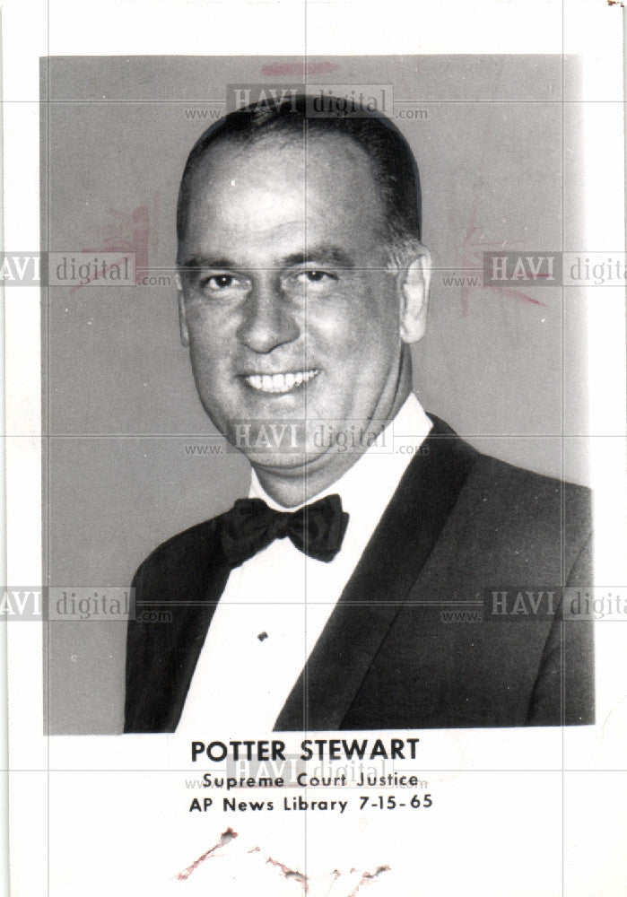 1965 Press Photo Potter Stewart Supreme court justice - Historic Images