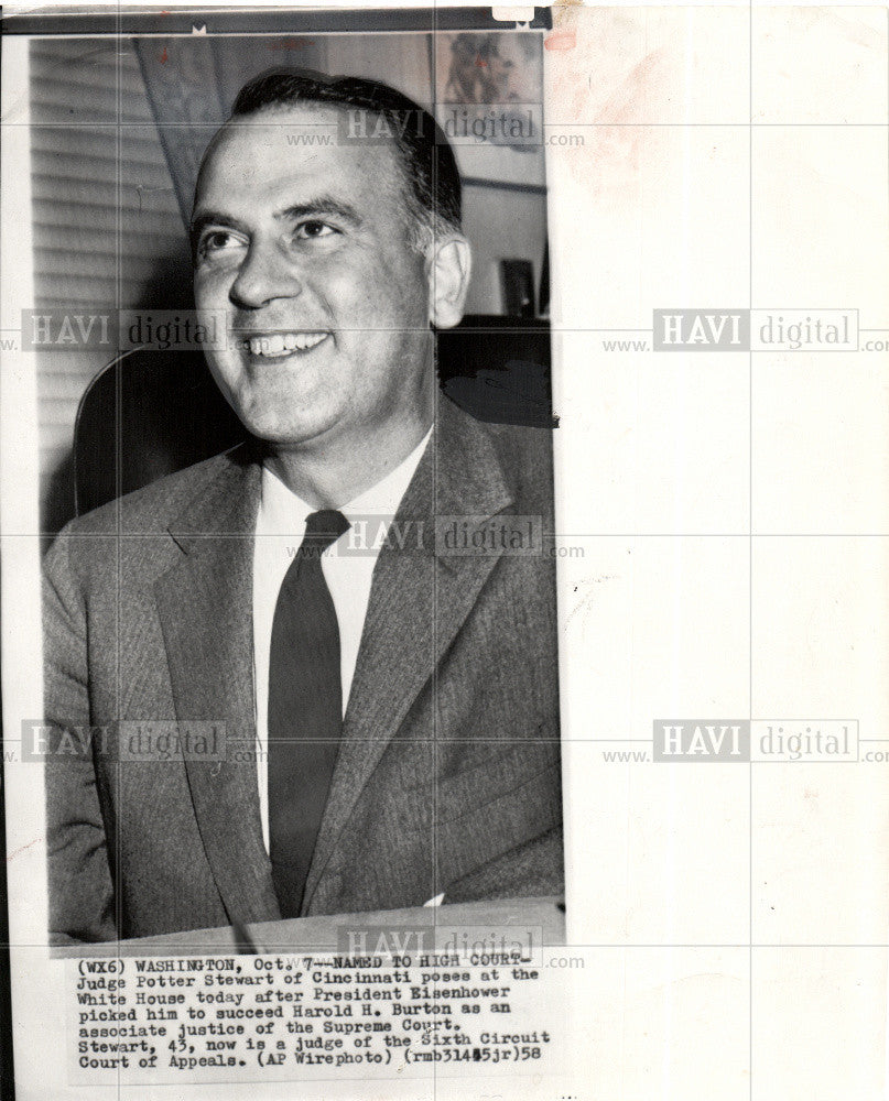 Press Photo Potter Stewart succeed Harold Burton - Historic Images