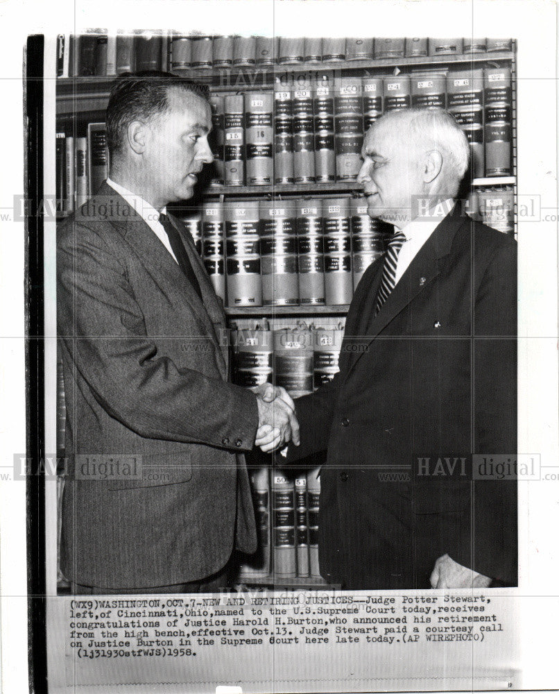 1958 Press Photo Judge Retirement - Historic Images