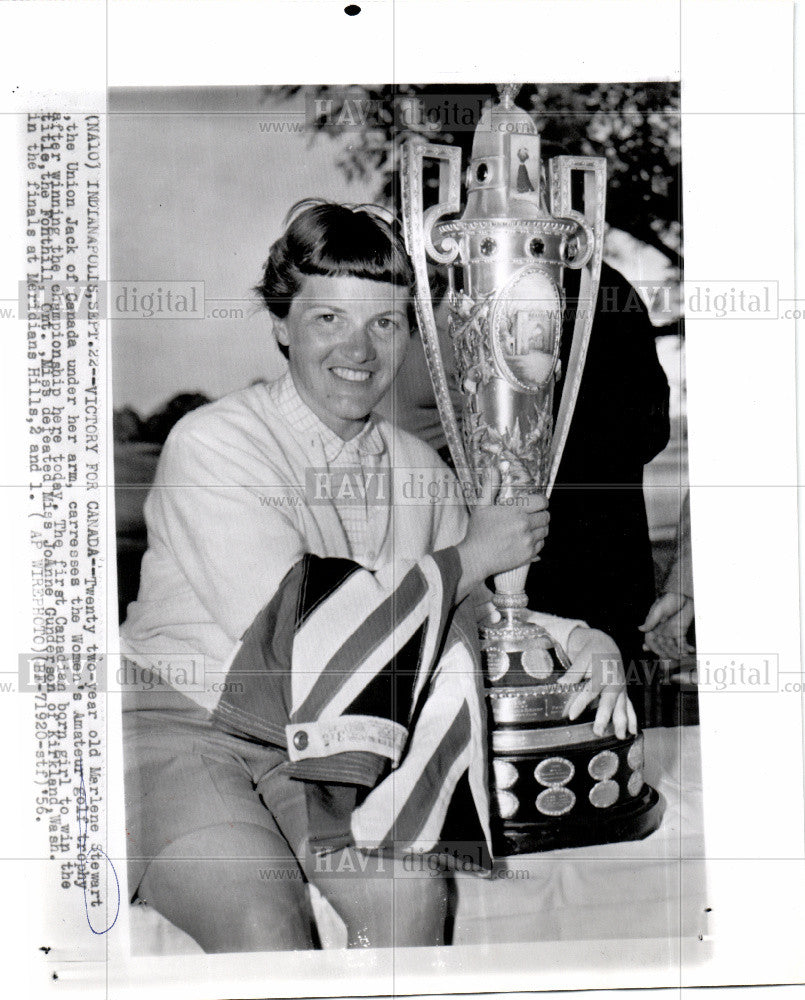 1956 Press Photo Marlene Stewart, won , Amateur golf . - Historic Images