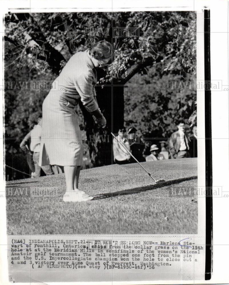 1956 Press Photo Marlene Stewart golfer Ontario - Historic Images