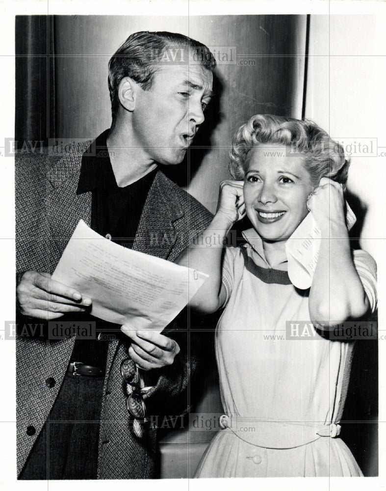 1954 Press Photo Jimmy Stewart Dinah Shore Show Radio - Historic Images