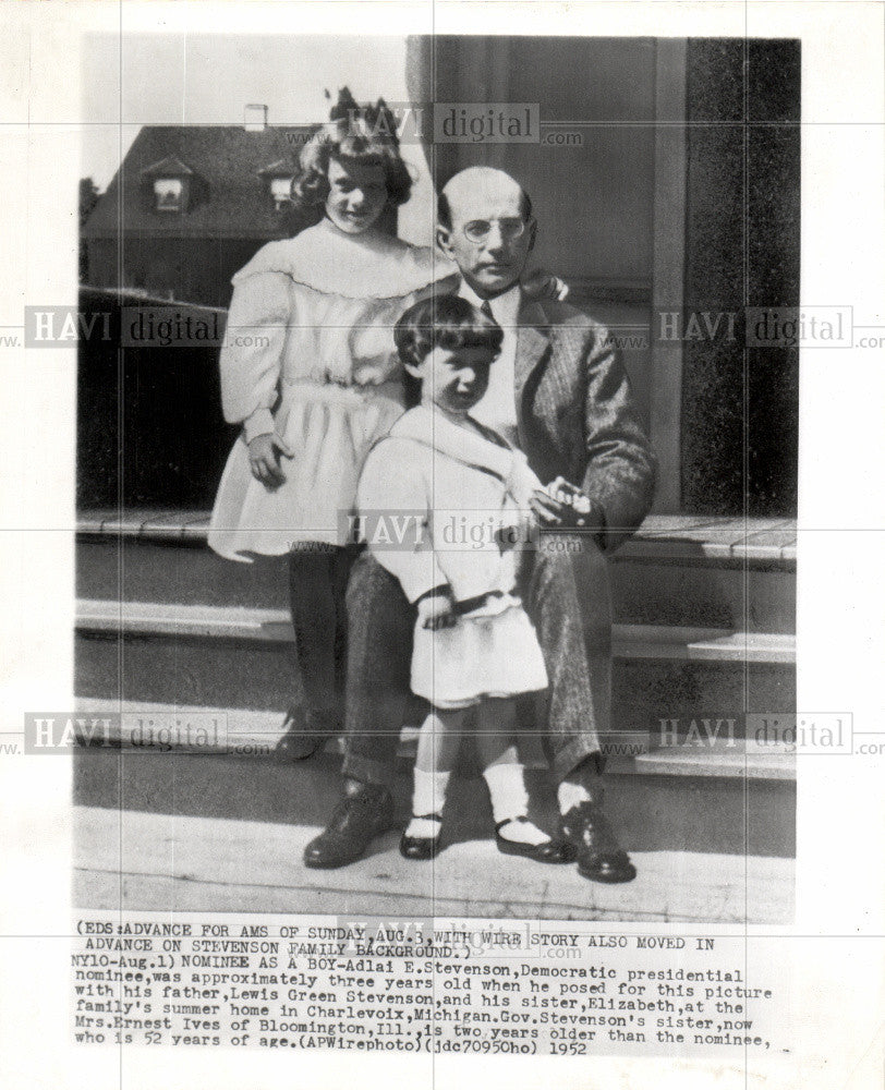 Press Photo Adlai Lewis Green Elizabeth Stevenson - Historic Images