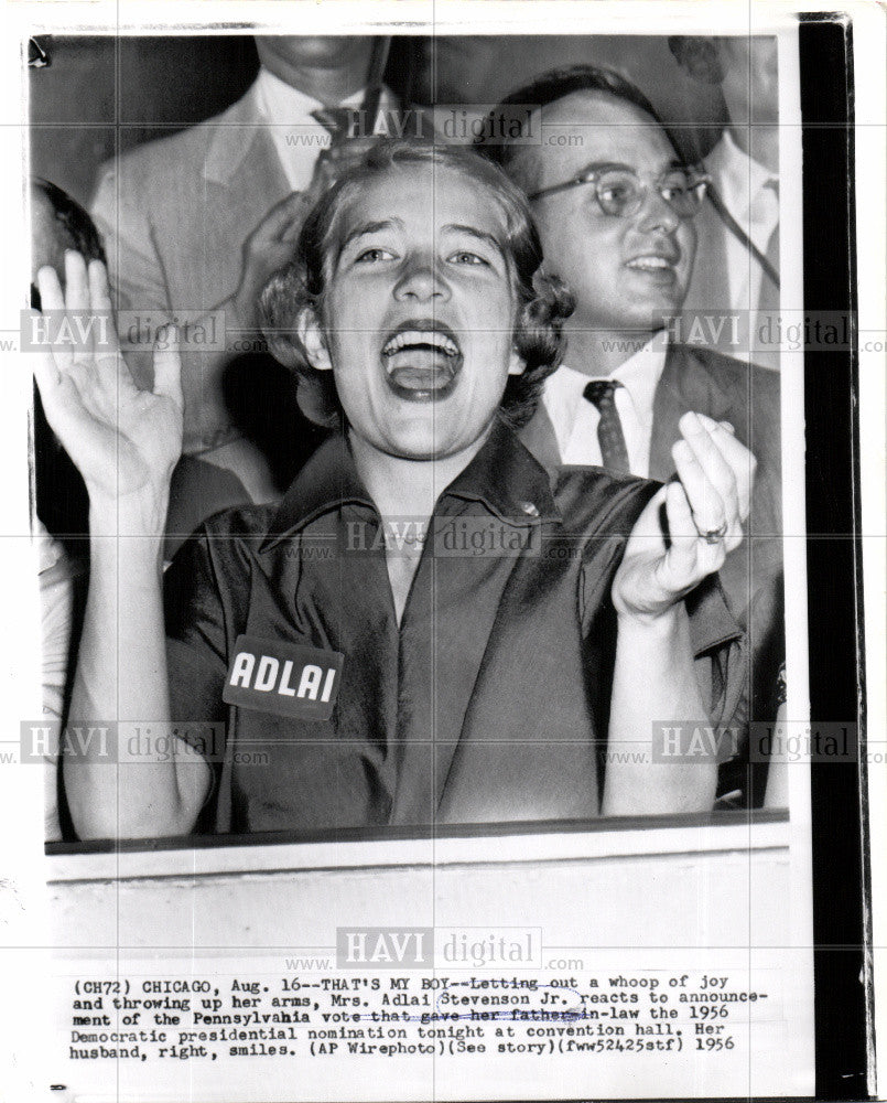 1956 Press Photo Mrs. Adlai Stevenson Jr. - Historic Images