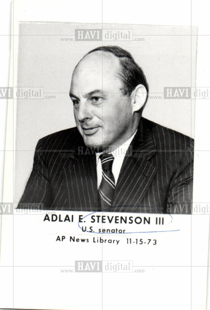 1973 Press Photo Adlai E Stevenson III US Senator - Historic Images