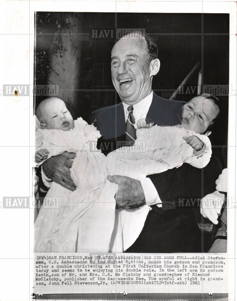 1966 Press Photo Adlai Stevenson U.S. Ambassador - Historic Images