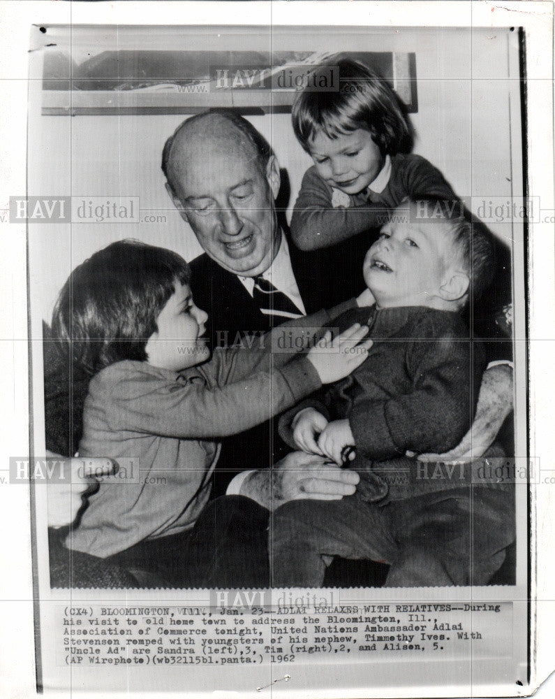 1962 Press Photo Adlai Stevenson UN Ambassador - Historic Images