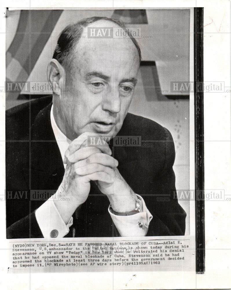 1962 Press Photo ADLAI E.STEVENSON - Historic Images