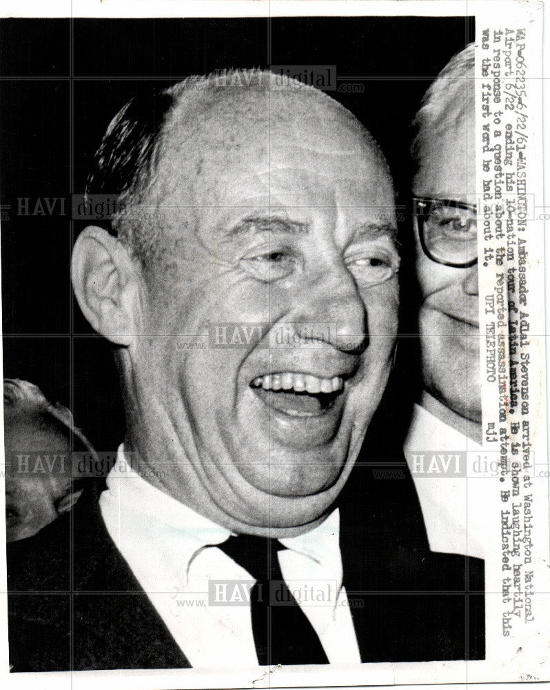 1961 Press Photo Adlai Ewing Stevenson - Historic Images