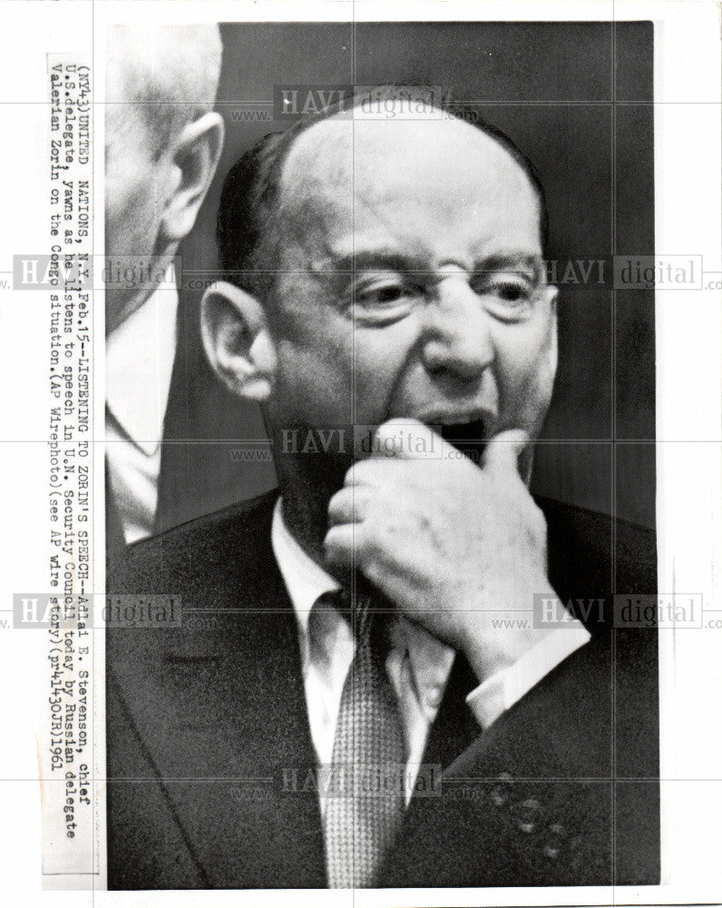 1961 Press Photo Adlai E. Stevenson Chief United States - Historic Images