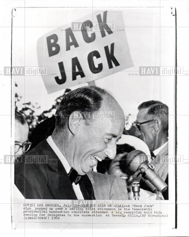 1960 Press Photo Adlai Stevenson, JFK - Historic Images