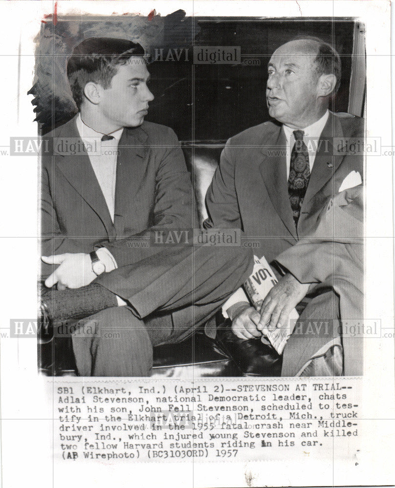 1957 Press Photo john stevenson crash Elkhart trial - Historic Images