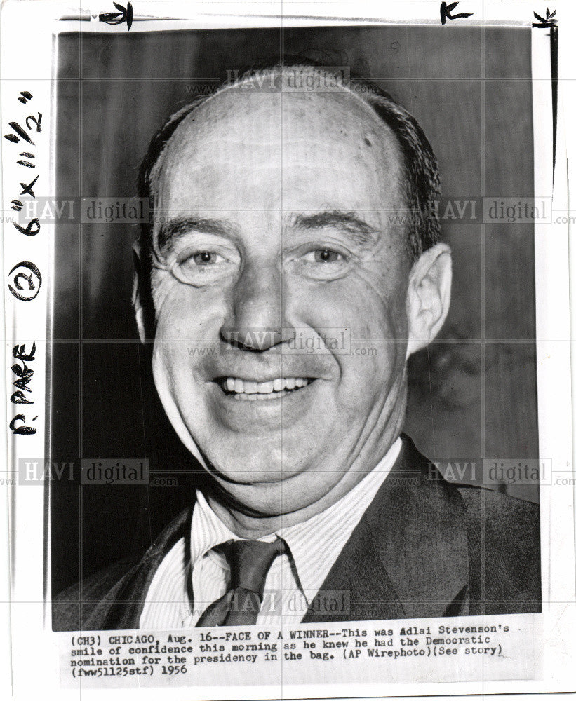 1956 Press Photo Stevonson, democrats, politics - Historic Images